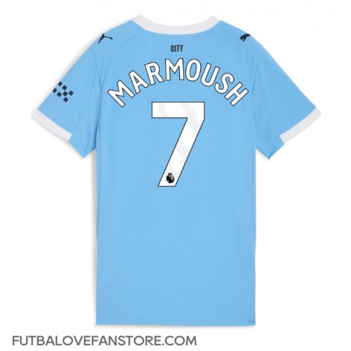 Manchester City Omar Marmoush #7 Domáci Ženy futbalový dres 2025-26 Krátky Rukáv Manchester City Omar Marmoush #7 Domáci Ženy futbalový dres 2025-26 Krátky Rukáv